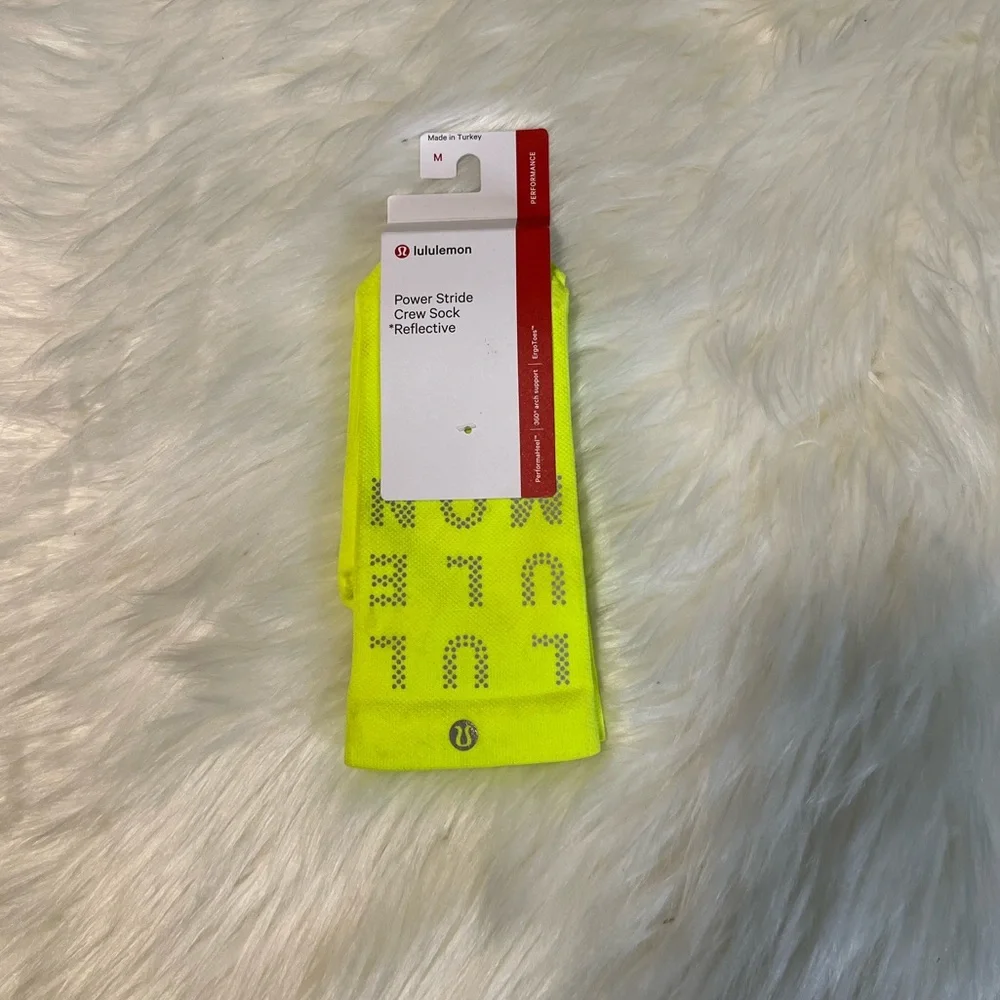 Lululemon Power Stride Crew Socks Reflective - Picture 1 of 2